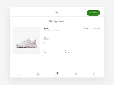 Added To The Bag 2018 bag checkout design e commerce ios ipad ui ux