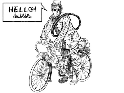 Bike revolutionaries illustration