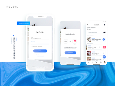 n e b e n . | App Login Flow app ios iphone shopping ui ux