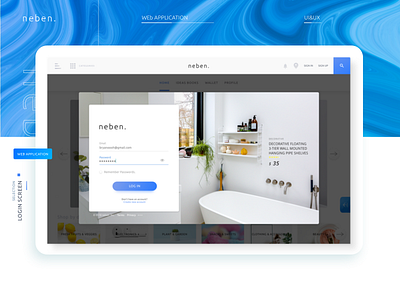 n e b e n . | Web App Login Page shopping ui ux web web application