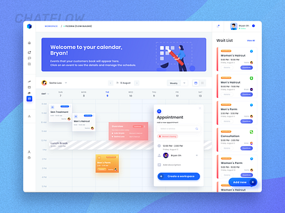 Appointment Scheduler app branding calendar dasboard design illustration ui ux web website