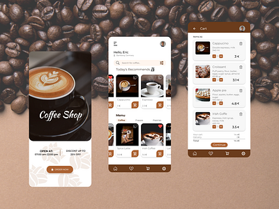 Coffee shop app app coffeeshop design shopapp ui ux