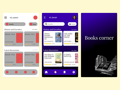 Books review app books design review ui ux