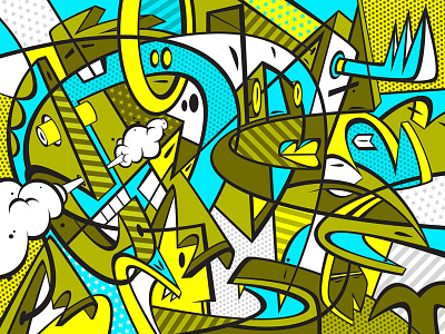 Roma abstract cartoon graffiti horse illustration roma