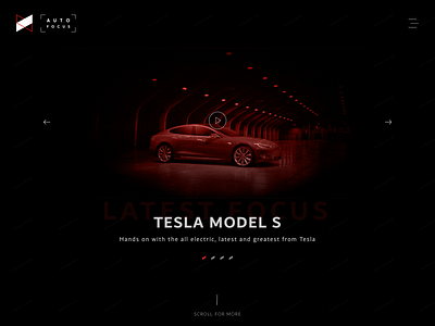 Hello Dribble - Automobile Review Landing Page automobile black debut landing page mkbhd procreator red tesla ui design