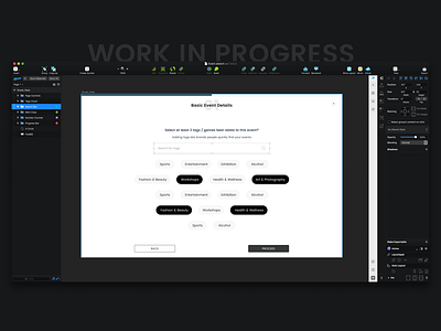 Event Platform Wireframes - WIP black event ideation procreator sketchapp tags user experience user interface wip wireframes