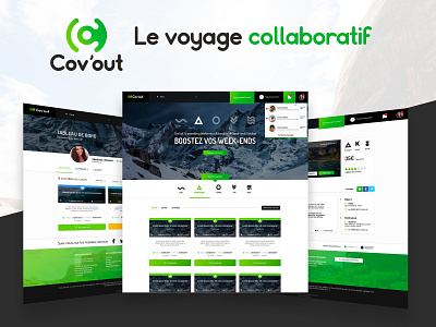 Covout, le voyage collaboratif carpool carpooling collaborative design designthinking flat green nature travel ui ux web