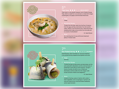 Hangover foods - Tripe soup and Raw pickled herring design food hangover photoshop ui