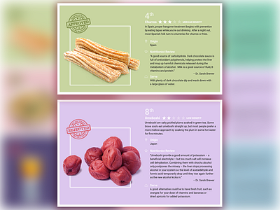 Hangover foods - Churros and Umeboshi design food hangover photoshop ui