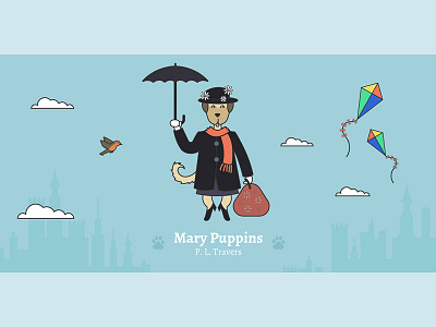 Mary Puppins books dog dogs fantasy illustrations illustrator