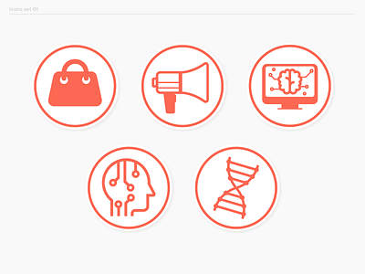 Women in startups icons set 1 flat icon red startup technology