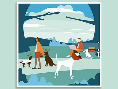Adventures with dogs 1 dogs illustration illustrator