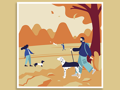 Adventures with dogs illustration 2 dogs illustration illustrator