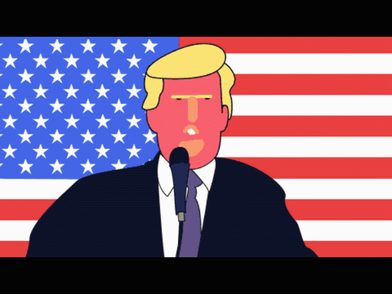 Trump broadcast design design gif illustration motion design politics trump vector