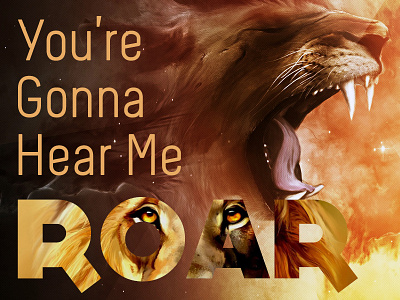 Roar brown font graphic katy lion roar typo typography words