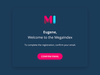 Email notification for MegaIndex confirmation email notification pink uiux web