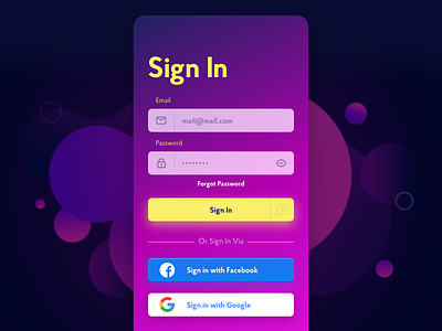 Sign In screen for VIEWD android app design gradient illustration illustrator ios mobile photoshop sign in ui ux
