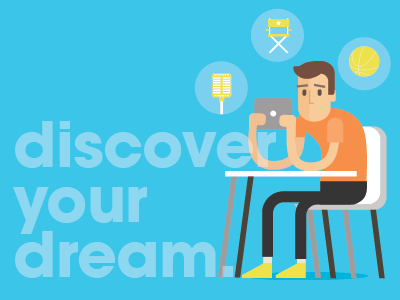 Discover Our Experiences character discover how it works illustration omaze