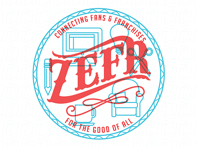 ZEFR Branding Project badge branding fans logo red and blue zefr