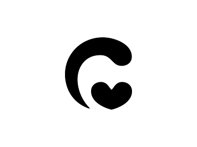 C Letter and Heart Exploration c letter heart letter c lettermark logo