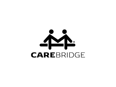 CareBridge arms black white black and white bridge care character design empathy hands holding hands logo logotype shaking hands