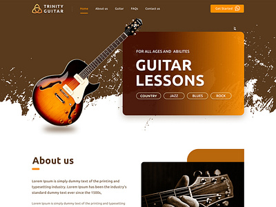 Guitar Lessons Website html development web ui desgin