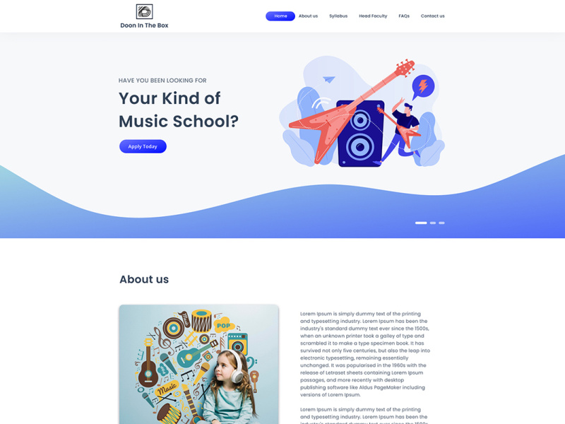 Music school website design by Savita s on Dribbble