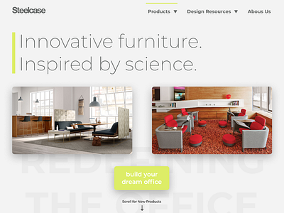 Steelcase Landing Page ui uichallange