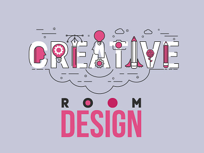 Creative Room Design color creative design dribble element flat icon infographics title website