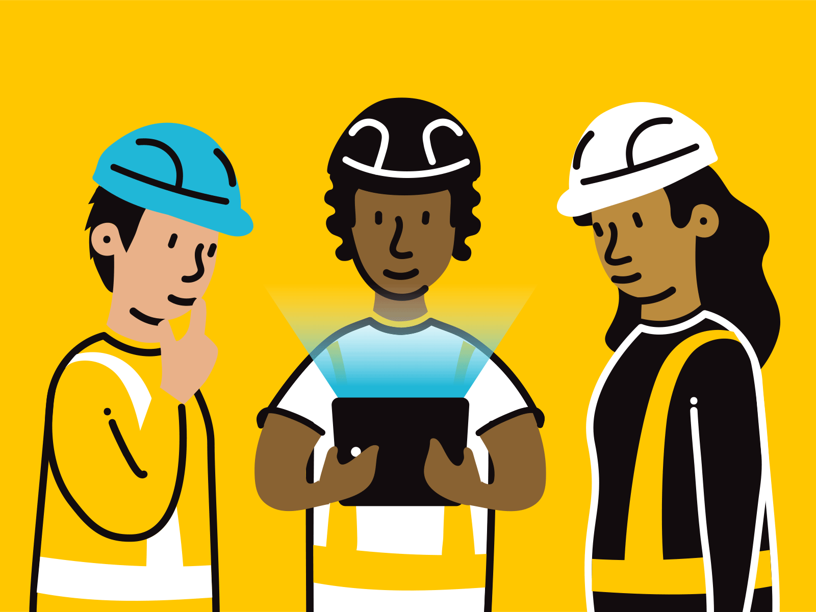 Manufacturing Workers Animated Illustration animation design illustration illustrator manufacturing minimal tablet vector