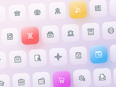 Simple icon pack color colorful colour icon icon design icon set iconography minimal