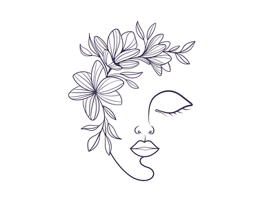 Line art woman face portrait design face girl graphic design illustration line line art pregnante mother logo mother portrait woman