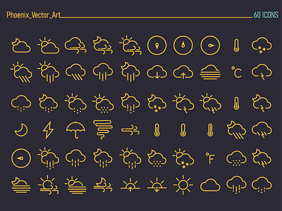 Cloud and weather vector icon set android app apps cloud design graphic design icon set icons iconset illustration inteface line art pregnante mother sun ui vector weather