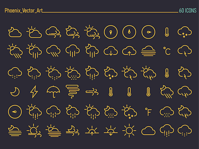 Cloud and weather vector icon set