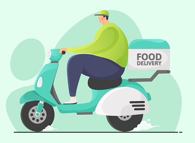 Food delivery flat illustration 3d animation branding design food delivery flat illustration graphic design illustration logo motion graphics ui ux vector