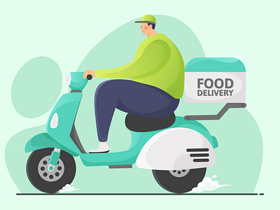 Food delivery flat illustration 3d animation branding design food delivery flat illustration graphic design illustration logo motion graphics ui ux vector