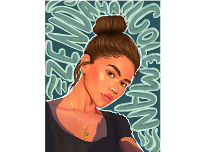 Zendaya Portrait - Digital Ilustration digital ilustration procreate