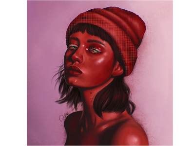 Red Girl Portrait - Digital Ilustration