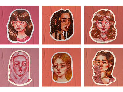 Stickers (Pink-Beige)