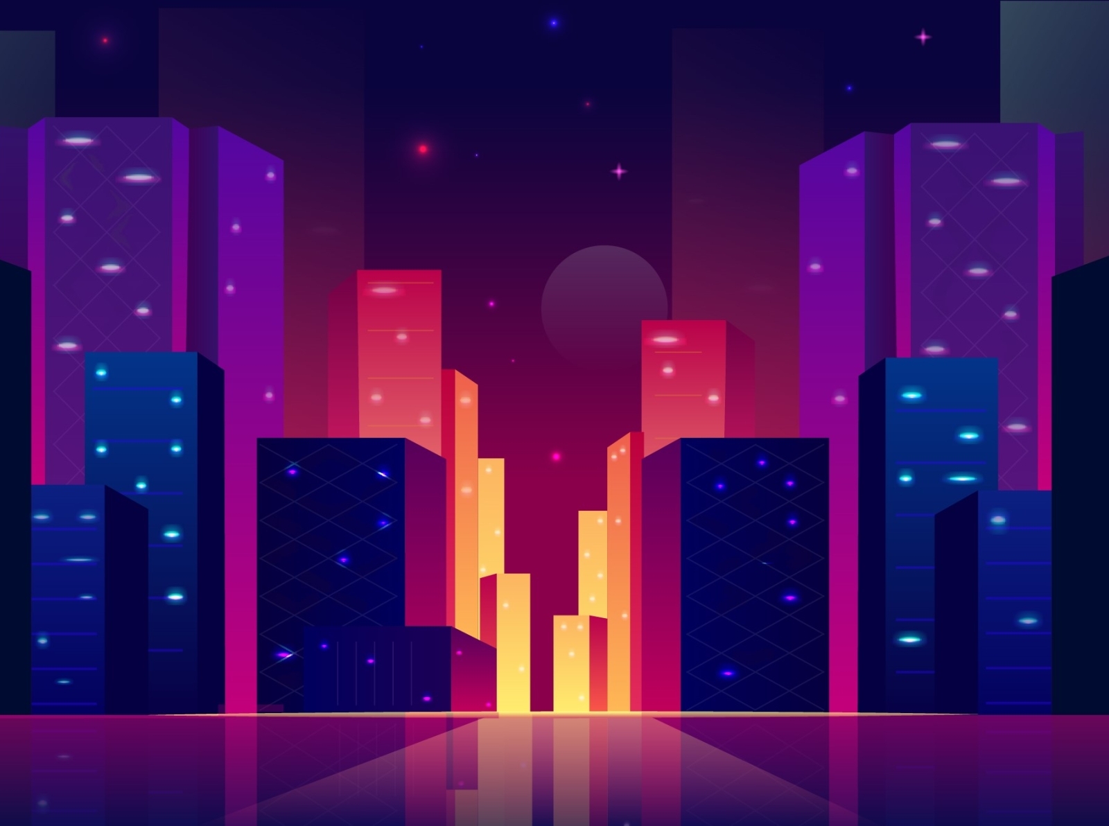 sunset city by Aruzhan on Dribbble