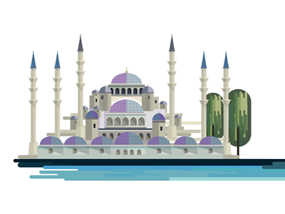 blue mosque by Kubra Aslan Ertap on Dribbble