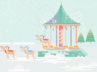 Work hard carnival character deer santa snow tree winter xmas