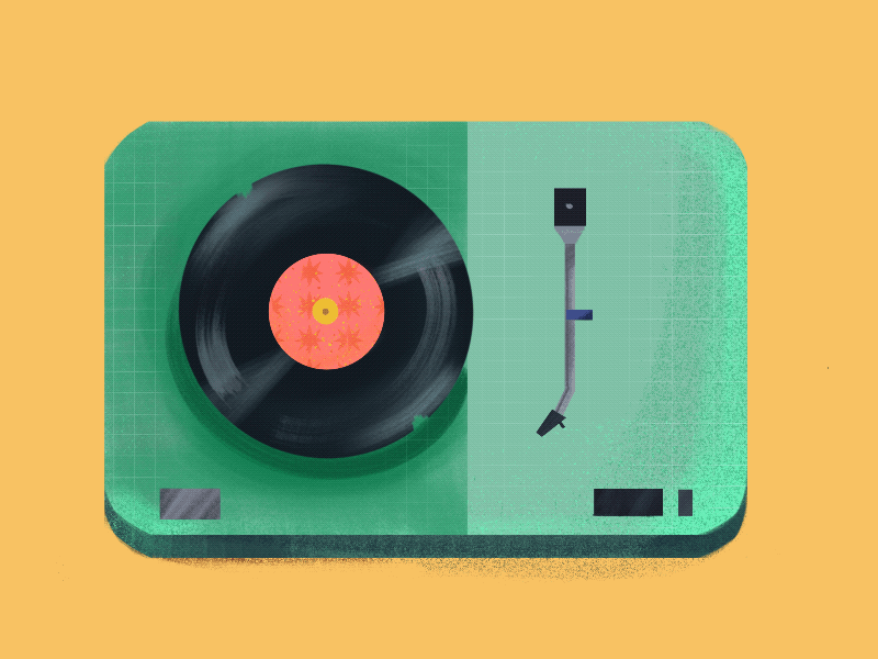 Record Player animated gif illustration music pink