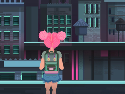 Somewhere in New York backpack building character jean journey ny pink trip urban