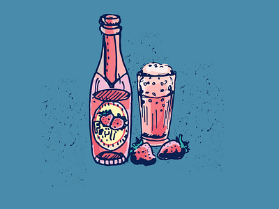 Fruli- Strawberry Beer beer beir doodle drink frul pink sketch stawberry