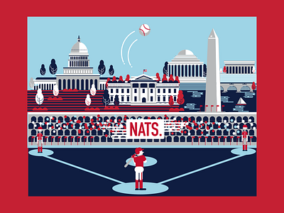 Washington D.C. Nationals baseball beer budweiser building capital dmv game illustration washington wdc white house