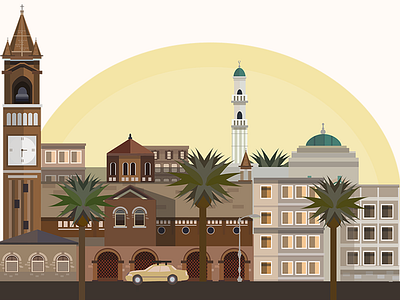 Asmara asmara design editorial flat mosque palm taxi tree