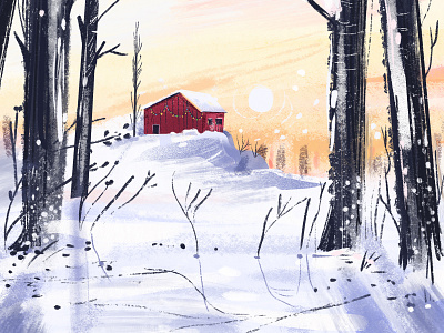 let it snow canada editorial home illustration snow winter