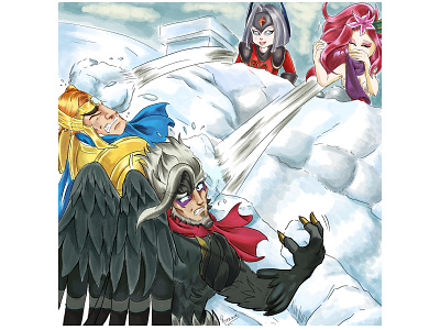 Winter Battle anime character design design digital art game illustration videogames