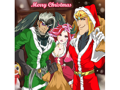 Heroes in Christmas anime character design design digital art game illustration videogames